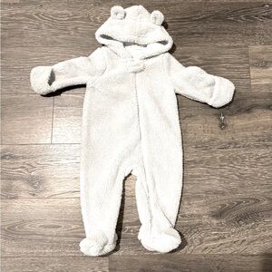 Cloud Island Gray Sherpa Bodysuit with Footies size 3-6 months